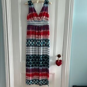 Ann Taylor Red and White Sleeveless Halter Sundress